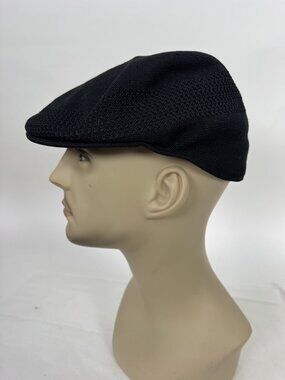 Kangol Black Flat Cap Made In Great Britain Classic Style